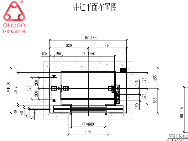 樓梯中間寬度大、深度小怎樣安裝一臺家用電梯看上海巨菱